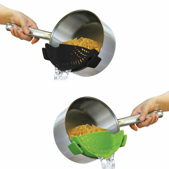 Heat Resistance Easy Snap Silicone Kitchen Strainer (Black) - Picture 3 of 3